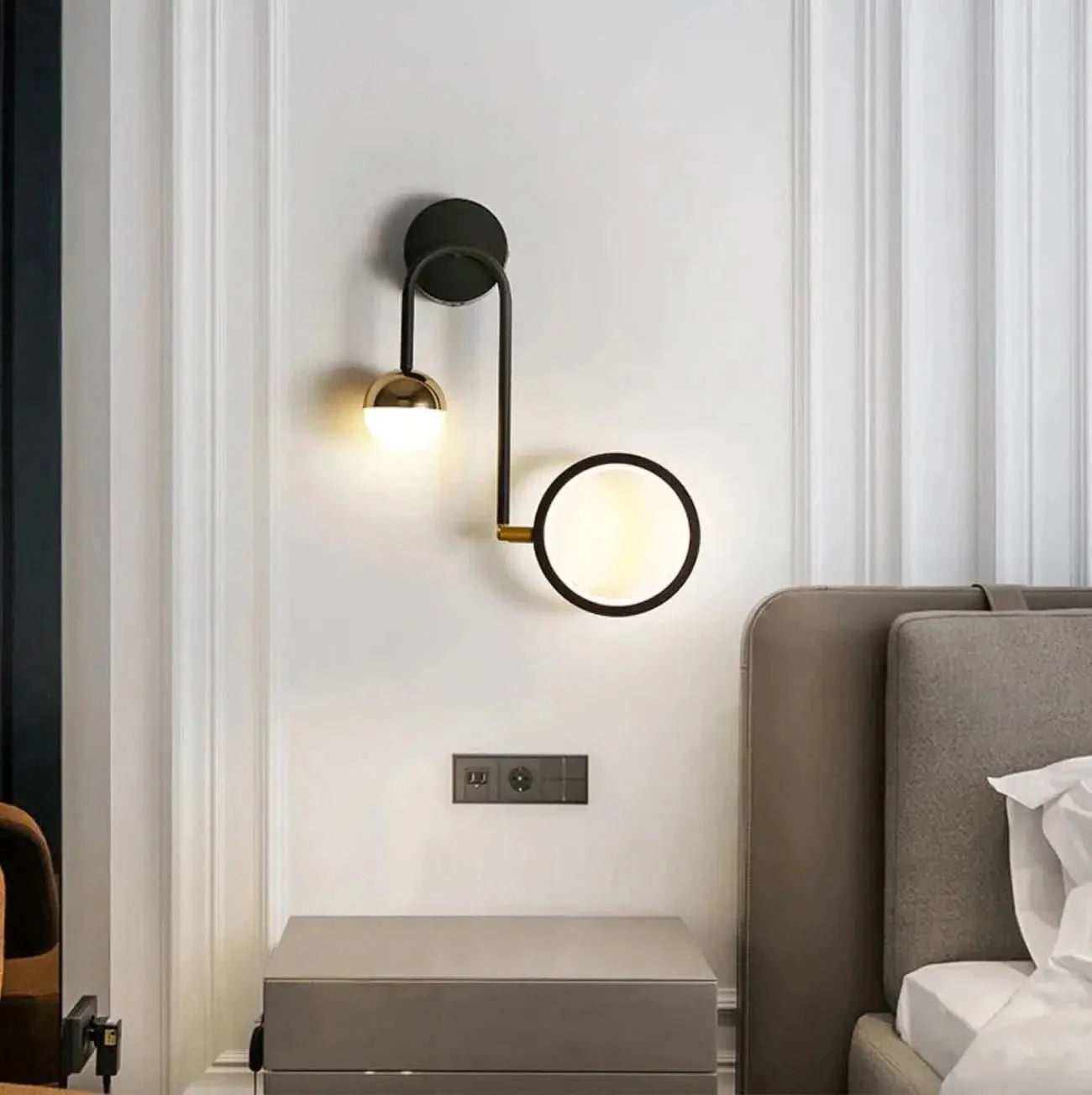 Arandela de Parede De Quarto Moderna Gleam – Elegância e Iluminação Aconchegante - Morada Serena
