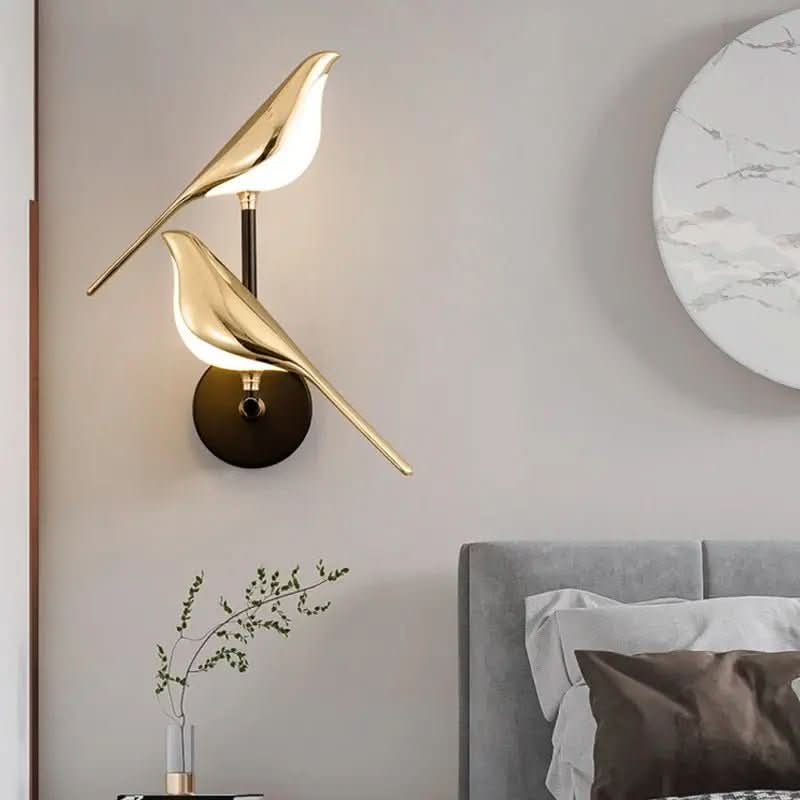 Arandela Dourada de Parede Pássaro Moderna – Iluminação Sofisticada - Morada Serena