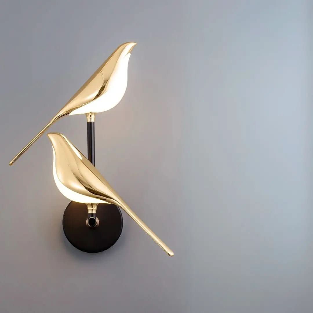 Arandela Dourada de Parede Pássaro Moderna – Iluminação Sofisticada - Morada Serena