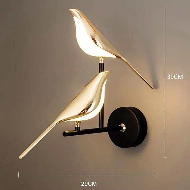 Arandela Dourada de Parede Pássaro Moderna – Iluminação Sofisticada - Morada Serena