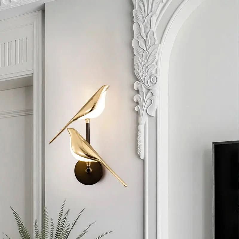 Arandela Dourada de Parede Pássaro Moderna – Iluminação Sofisticada - Morada Serena