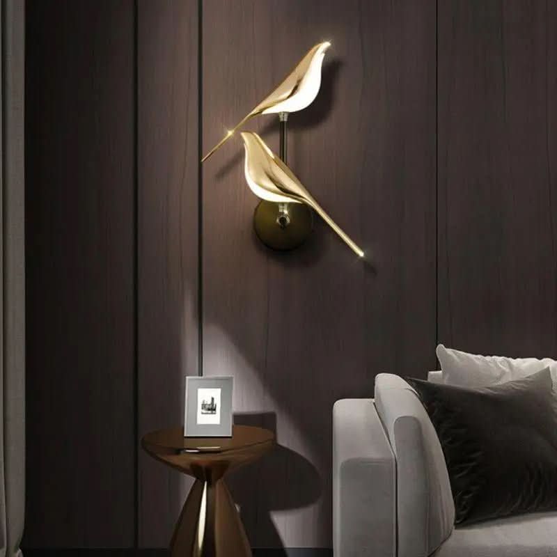 Arandela Dourada de Parede Pássaro Moderna – Iluminação Sofisticada - Morada Serena