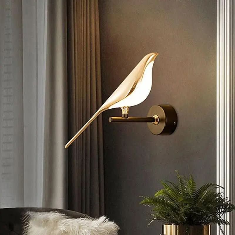 Arandela Dourada de Parede Pássaro Moderna – Iluminação Sofisticada - Morada Serena