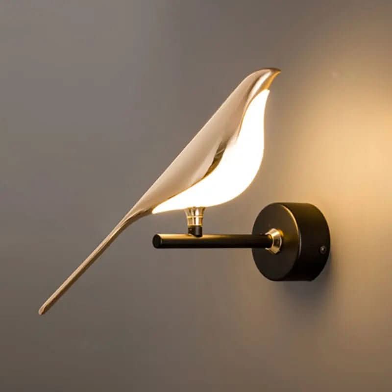 Arandela Dourada de Parede Pássaro Moderna – Iluminação Sofisticada - Morada Serena