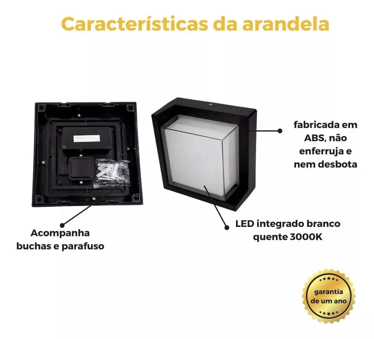 Arandela Externa Jardim – Iluminação Resistente e Elegante para Áreas Externas - Morada Serena