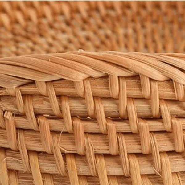 Bandeja Em Vime Redonda Decorativa Rattan | Morada Serena - Morada Serena