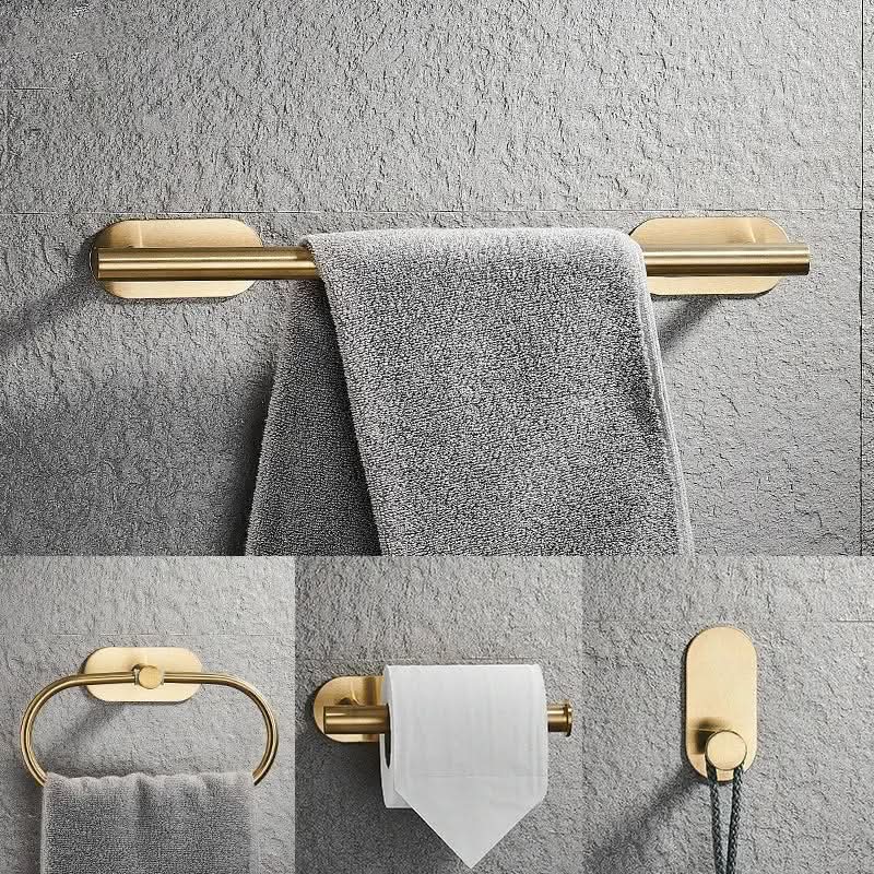 Conjunto acessórios para banheiro dourado Roma - 4 Peças Escovado - Morada Serena