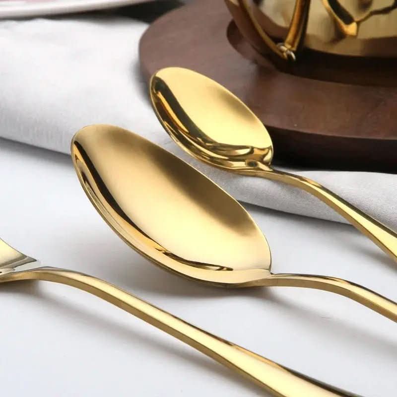 Conjunto De Talheres Dourado De Aço Inoxidável - Morada Serena