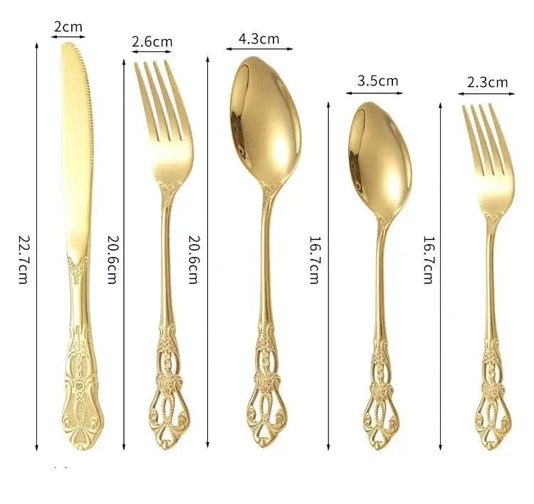 Conjunto De Talheres Dourado De Aço Inoxidável - Morada Serena