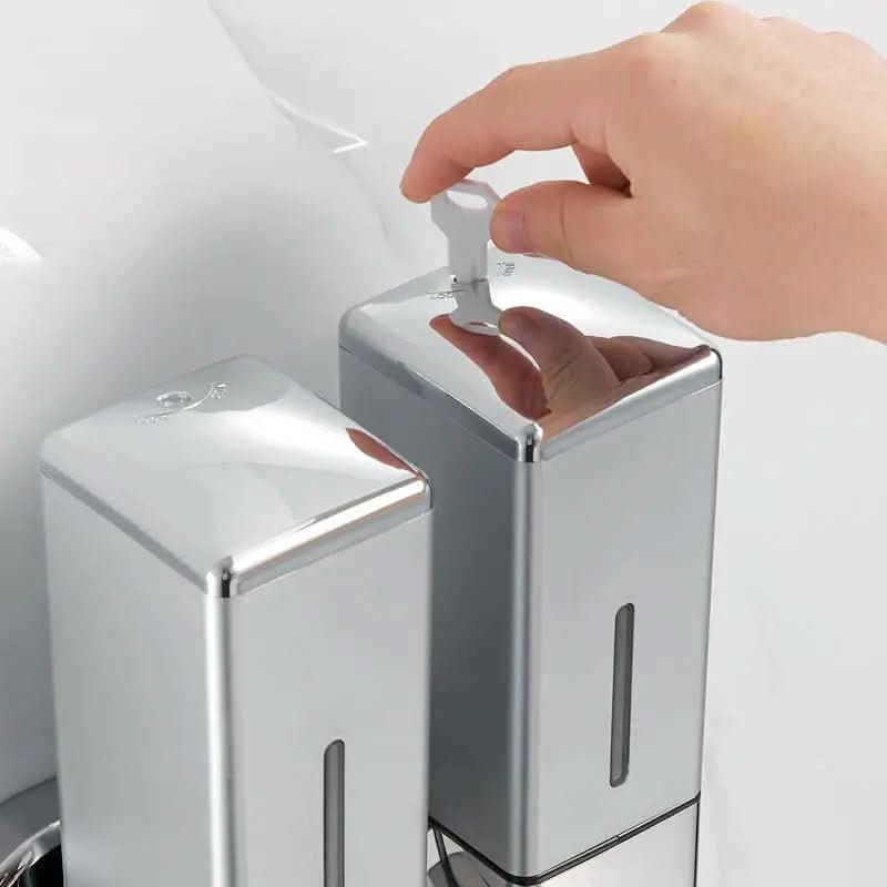 Dispenser de Sabonete Líquido Parede Shampoo Condicionador Quadrado - Morada Serena