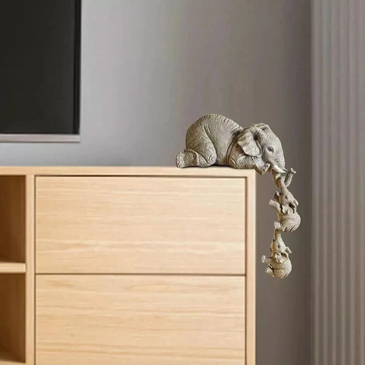 Estatueta Decorativa Elefante Família 3 Peças – Tradição e Elegância para Sua Decoração - Morada Serena
