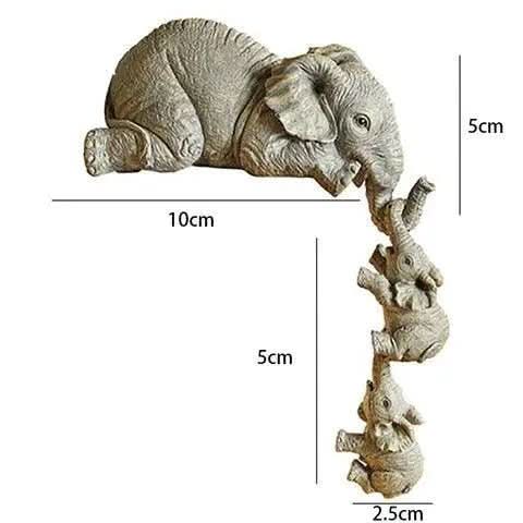 Estatueta Decorativa Elefante Família 3 Peças – Tradição e Elegância para Sua Decoração - Morada Serena