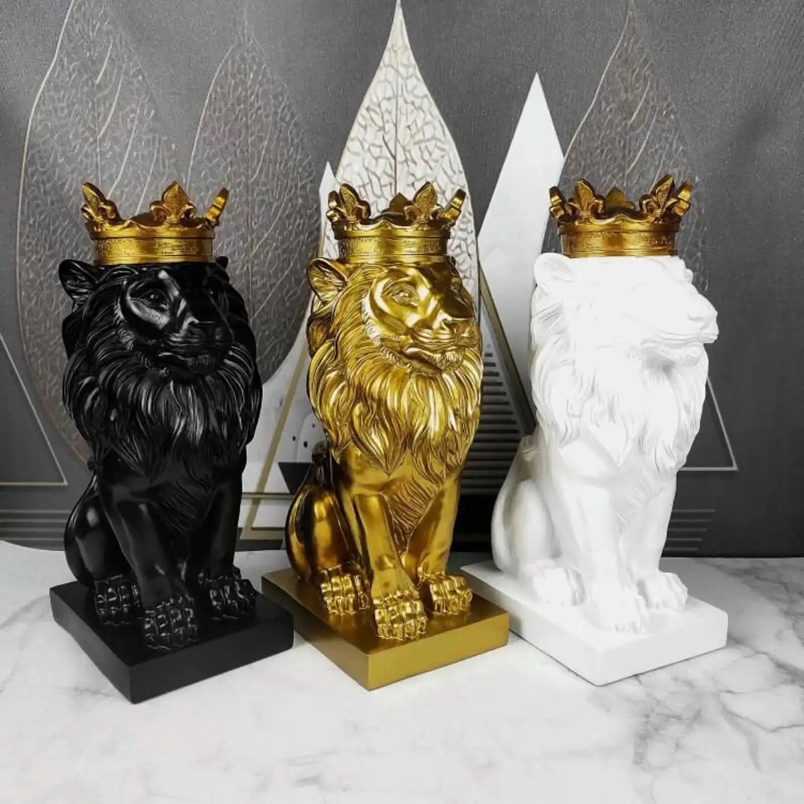 Estatueta Decorativa Leão Imperador – Elegância e Poder para Sua Decoração - Morada Serena