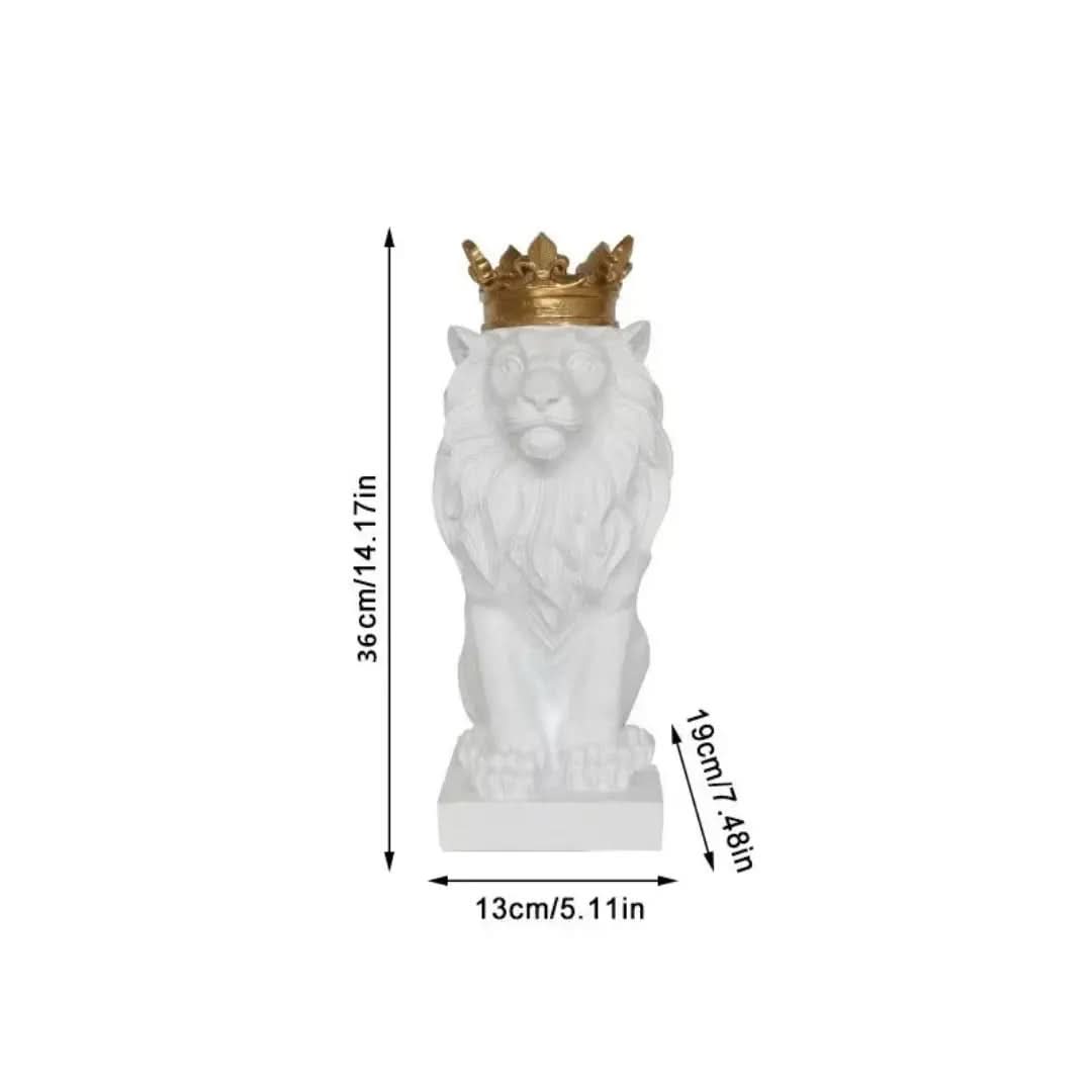 Estatueta Decorativa Leão Imperador – Elegância e Poder para Sua Decoração - Morada Serena