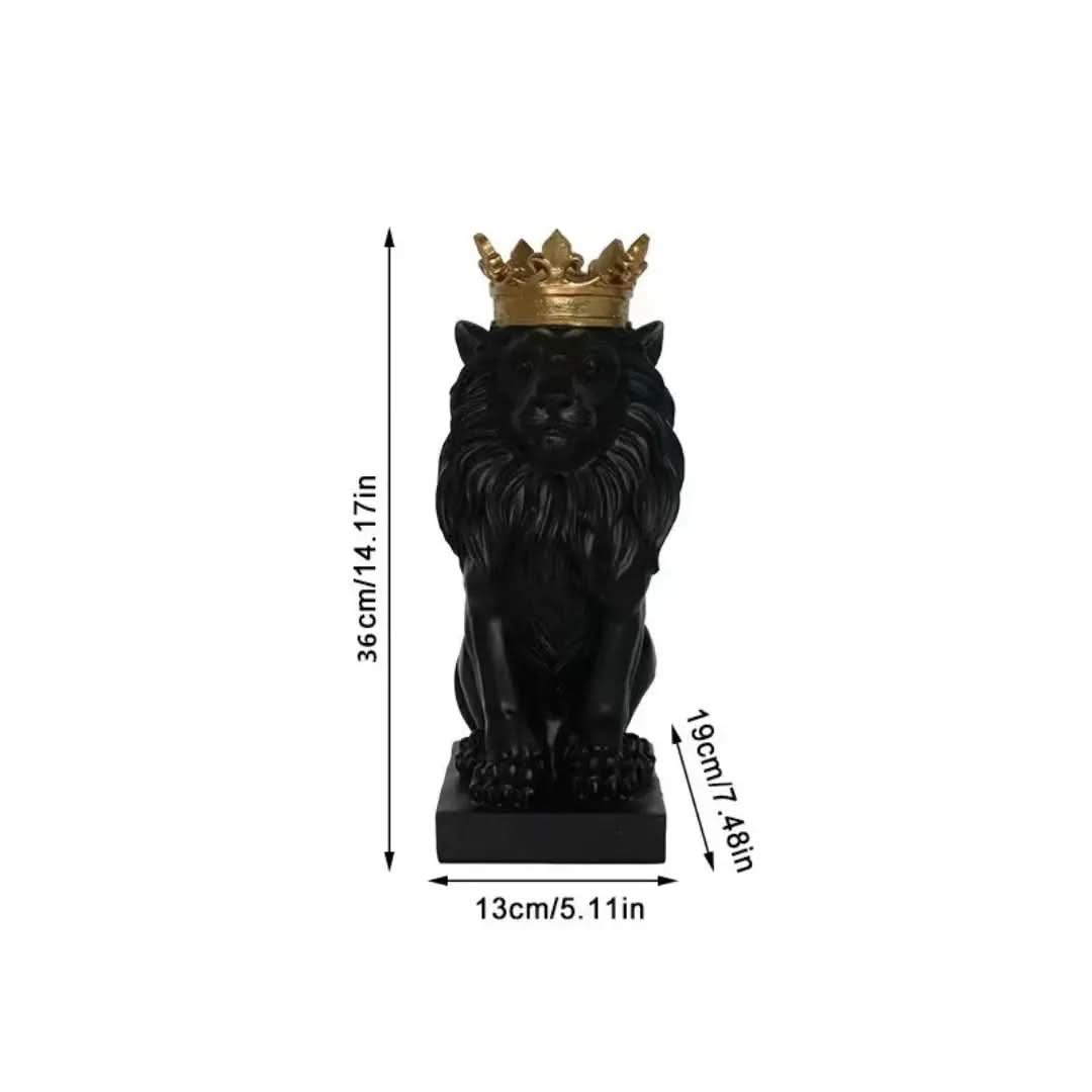 Estatueta Decorativa Leão Imperador – Elegância e Poder para Sua Decoração - Morada Serena