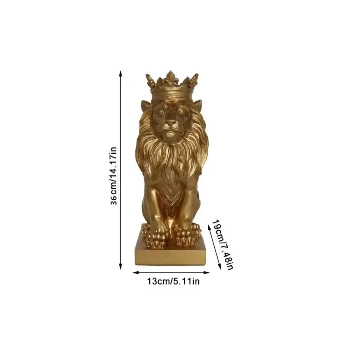 Estatueta Decorativa Leão Imperador – Elegância e Poder para Sua Decoração - Morada Serena