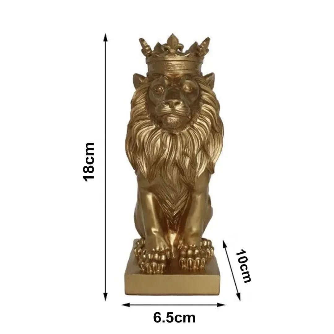 Estatueta Decorativa Leão Imperador – Elegância e Poder para Sua Decoração - Morada Serena