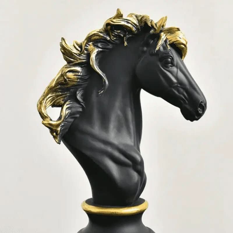 Estatueta Decorativa Para Mesa Peças de Xadrez em Resina | Toque Sofisticado e Elegante para Sua Casa - Morada Serena