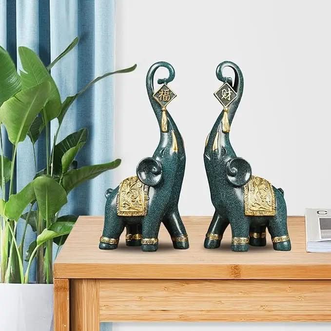 Estatuetas Elefantes Prosperidade 2 Peças - Morada Serena