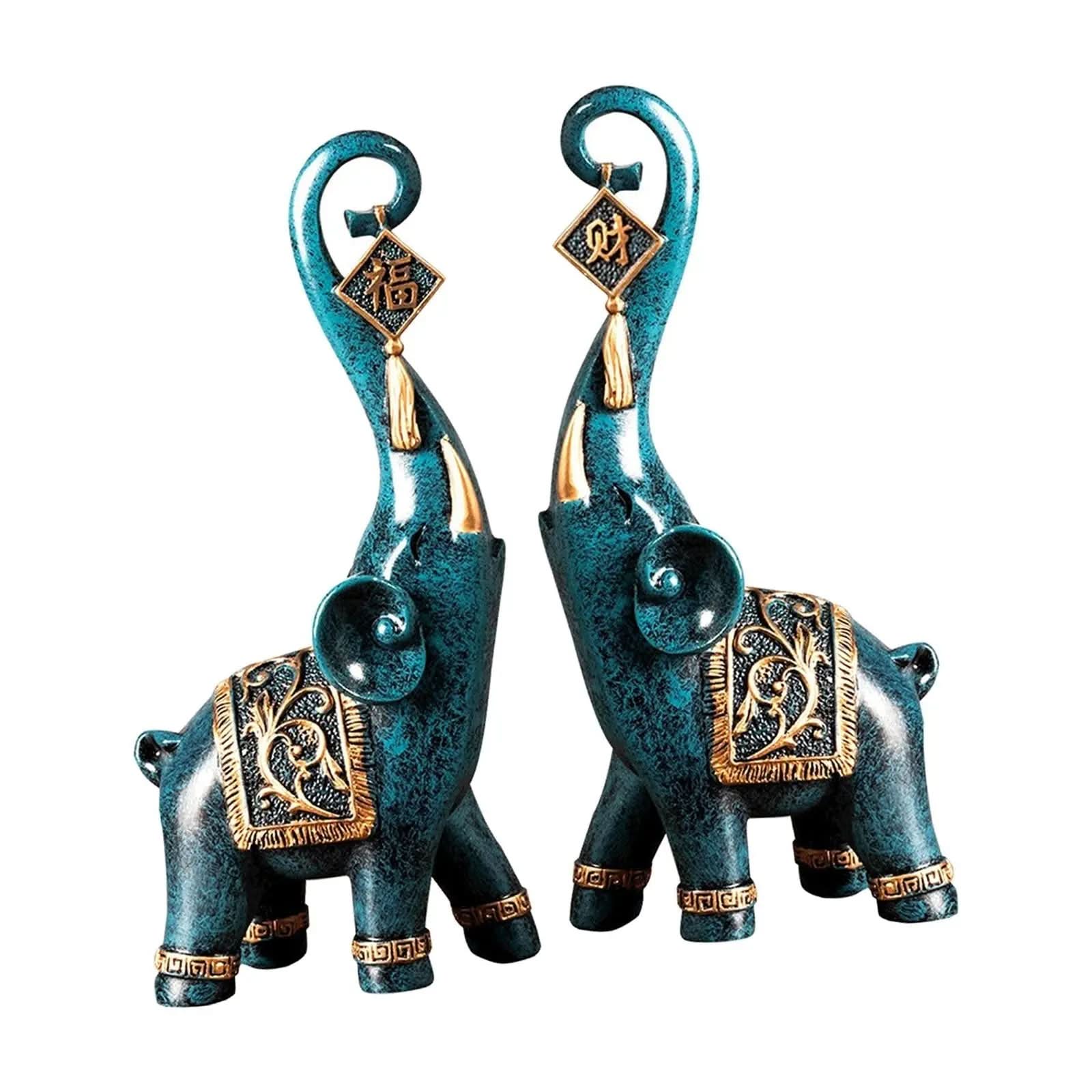 Estatuetas Elefantes Prosperidade 2 Peças - Morada Serena
