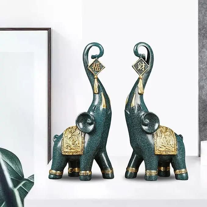 Estatuetas Elefantes Prosperidade 2 Peças - Morada Serena
