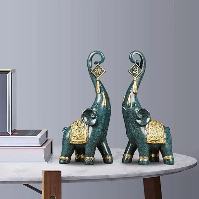 Estatuetas Elefantes Prosperidade 2 Peças - Morada Serena