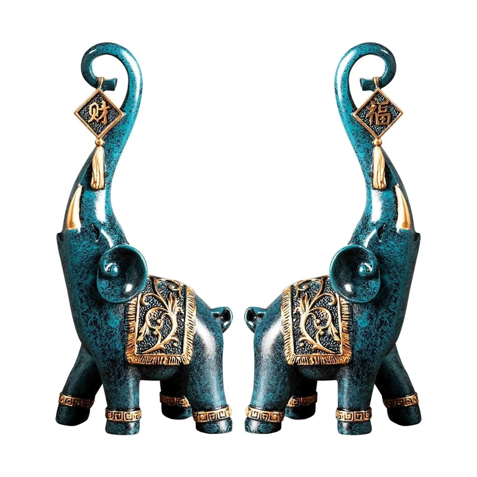 Estatuetas Elefantes Prosperidade 2 Peças - Morada Serena