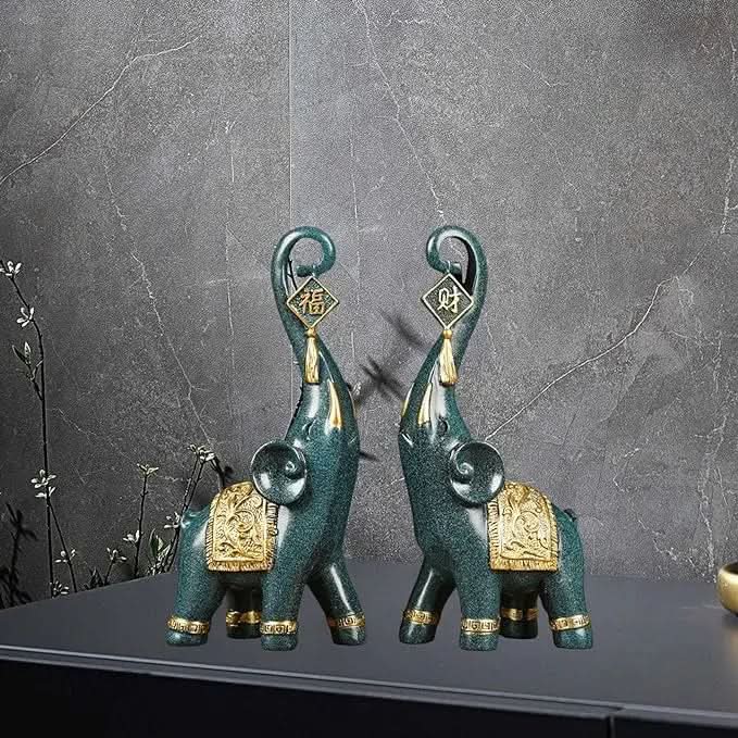 Estatuetas Elefantes Prosperidade 2 Peças - Morada Serena