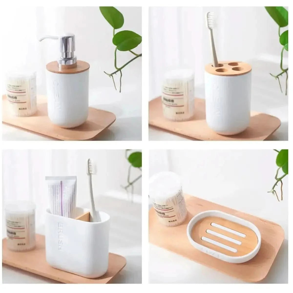 Kit Lavabo Completo Bambu Premium - Organize Seu Lavabo com Estilo e Sustentabilidade - Morada Serena