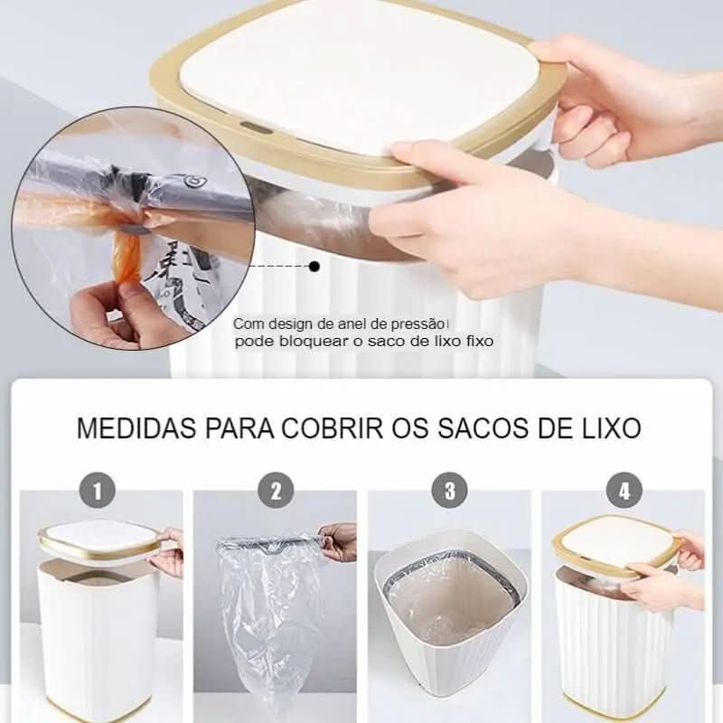 Lixeira Automática Para Banheiro Com Sensor De Movimento Inteligente - Morada Serena