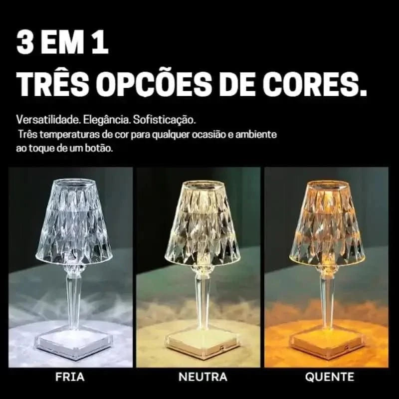 Luminária de Mesa Sem Fio 3 em 1 - Morada Serena