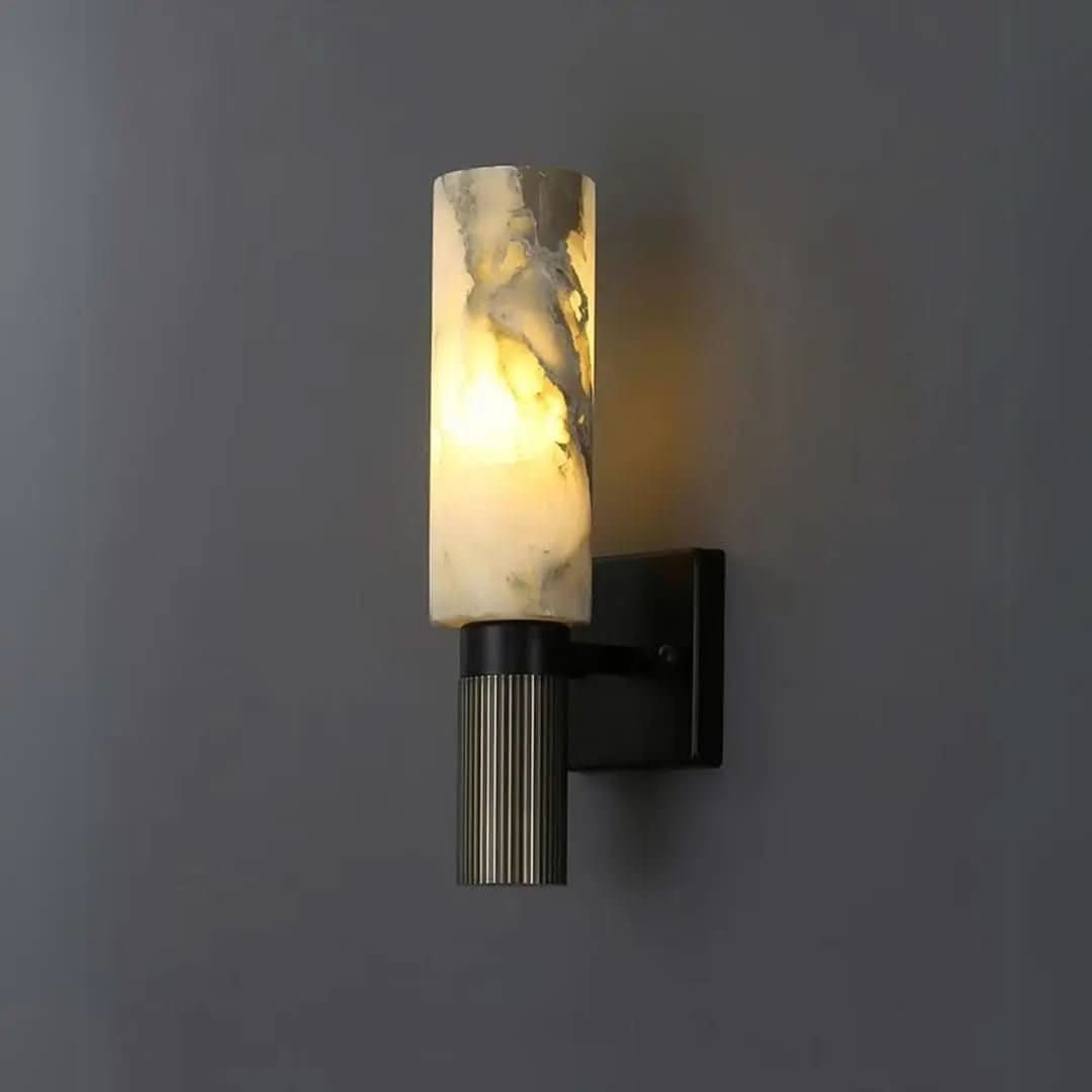 Luminária de Parede em Mármore Natural | Sofisticação e Iluminação de Qualidade para Seu Espaço - Morada Serena
