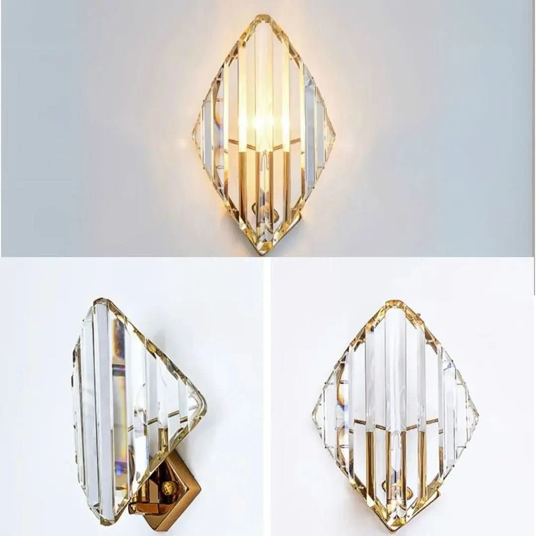 Luminária de Parede Moderna Com Cristais em Forma de Diamante: Elegância e Sofisticação para Sua Casa - Morada Serena