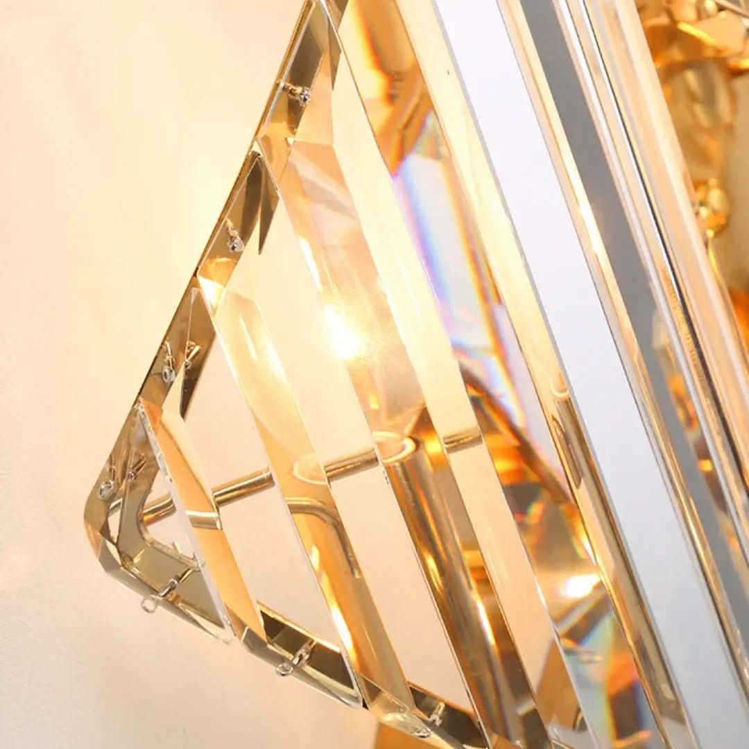 Luminária de Parede Moderna Com Cristais em Forma de Diamante: Elegância e Sofisticação para Sua Casa - Morada Serena