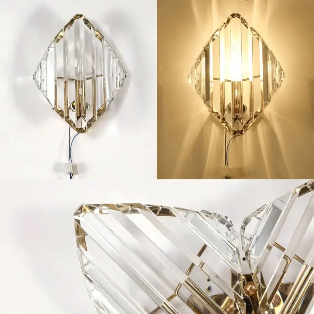 Luminária de Parede Moderna Com Cristais em Forma de Diamante: Elegância e Sofisticação para Sua Casa - Morada Serena
