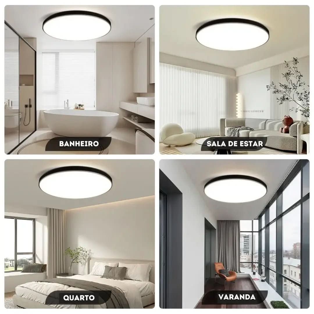 Luminária de Teto Plafon Led Sobrepor Decorativa Moderna Redonda - Morada Serena