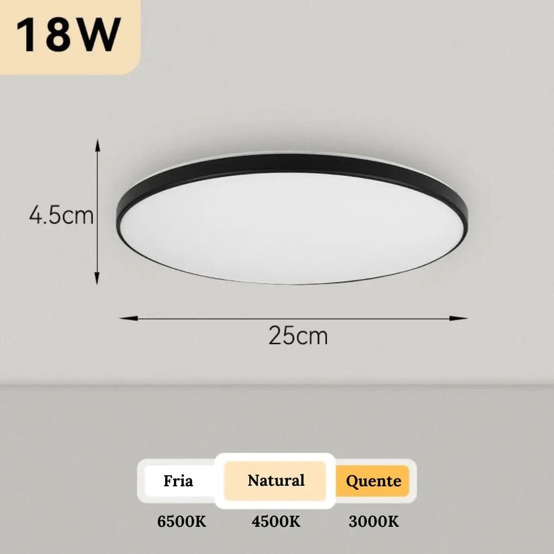 Luminária de Teto Plafon Led Sobrepor Decorativa Moderna Redonda - Morada Serena