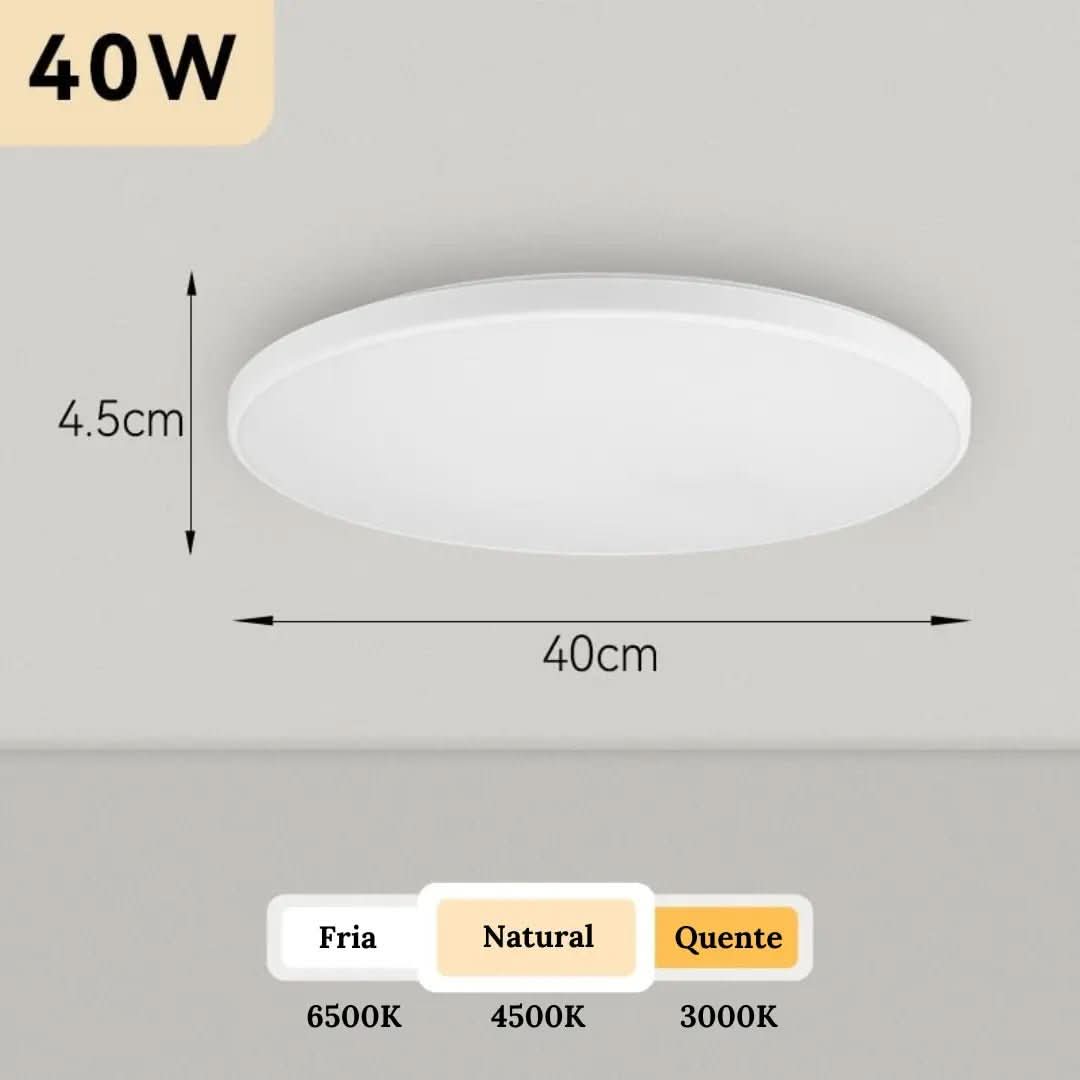 Luminária de Teto Plafon Led Sobrepor Decorativa Moderna Redonda - Morada Serena