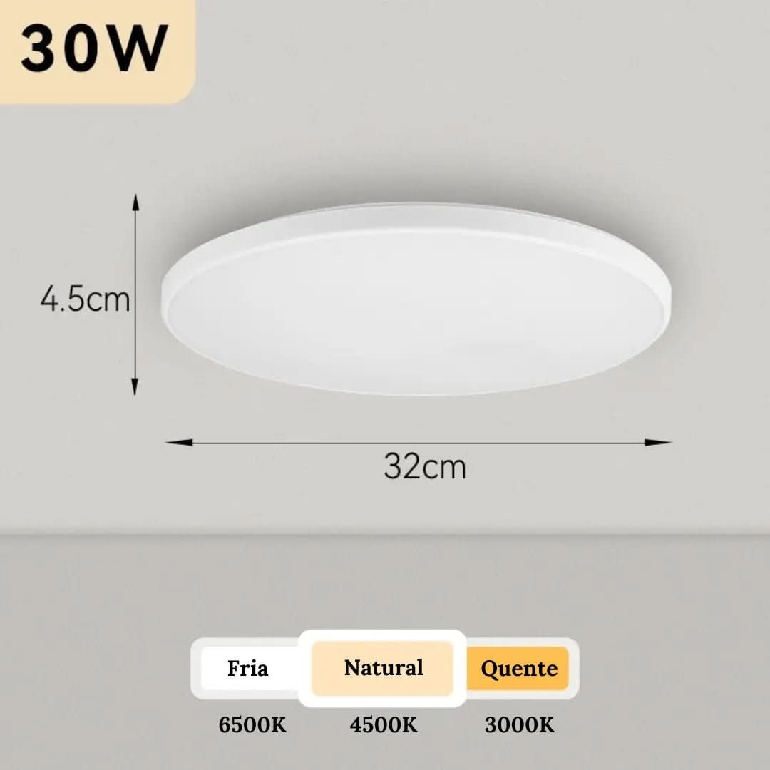 Luminária de Teto Plafon Led Sobrepor Decorativa Moderna Redonda - Morada Serena