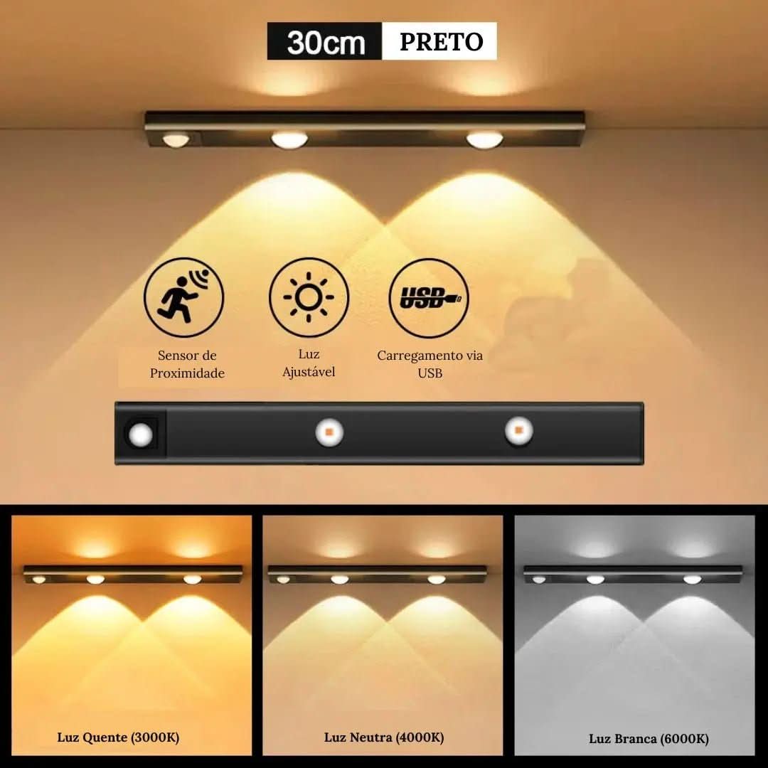 Luminária LED Armário com Sensor de Movimento Sem Fio - Morada Serena