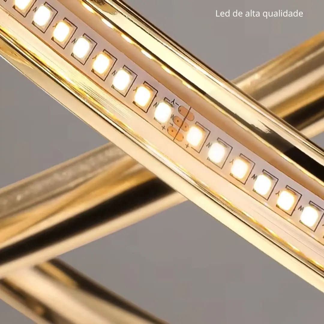 Lustre para Sala de Estar Executiva Golden Evolut - Morada Serena