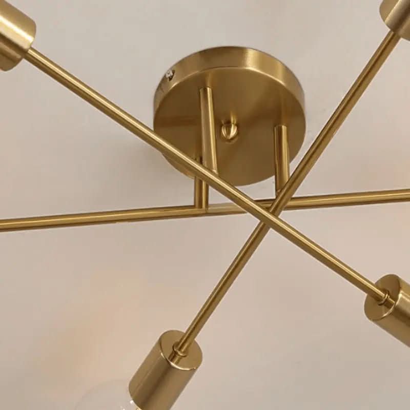 Lustre Para Sala Moderno Dourado 6 Lâmpadas | Morada Serena - Morada Serena