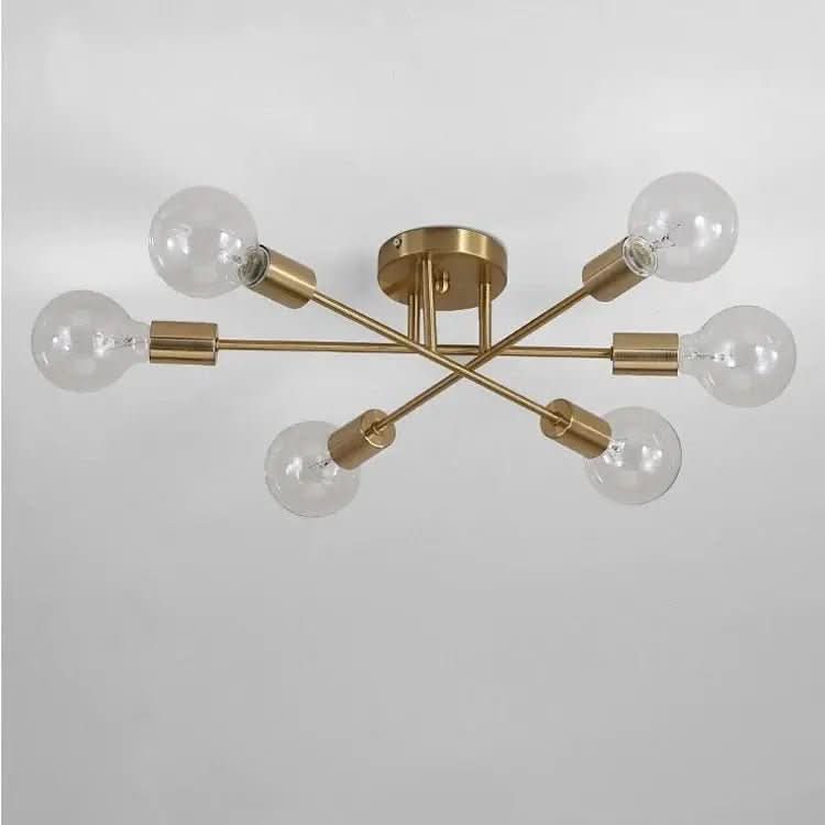 Lustre Para Sala Moderno Dourado 6 Lâmpadas | Morada Serena - Morada Serena