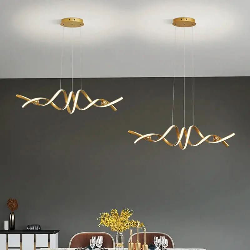 Lustre Pendente de Linear Ondas Minimalista | Design Contemporâneo e Elegante - Morada Serena