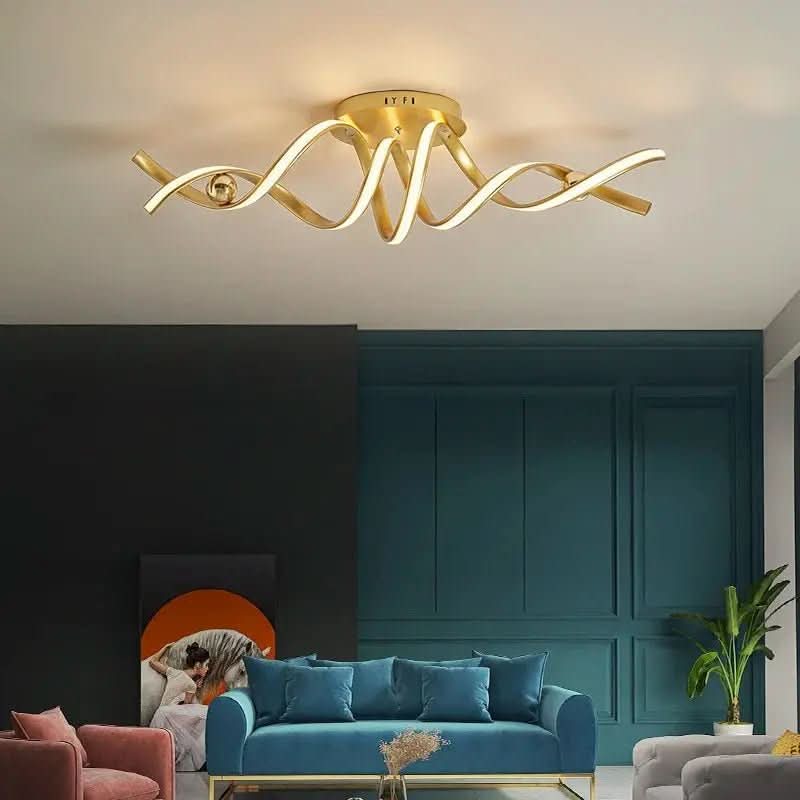 Lustre Pendente de Linear Ondas Minimalista | Design Contemporâneo e Elegante - Morada Serena