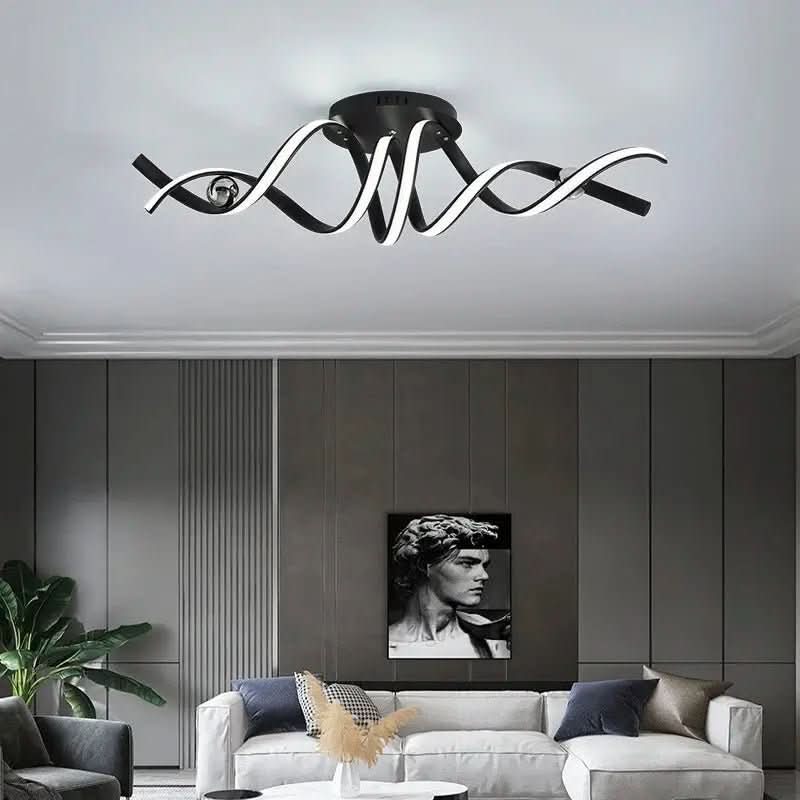 Lustre Pendente de Linear Ondas Minimalista | Design Contemporâneo e Elegante - Morada Serena