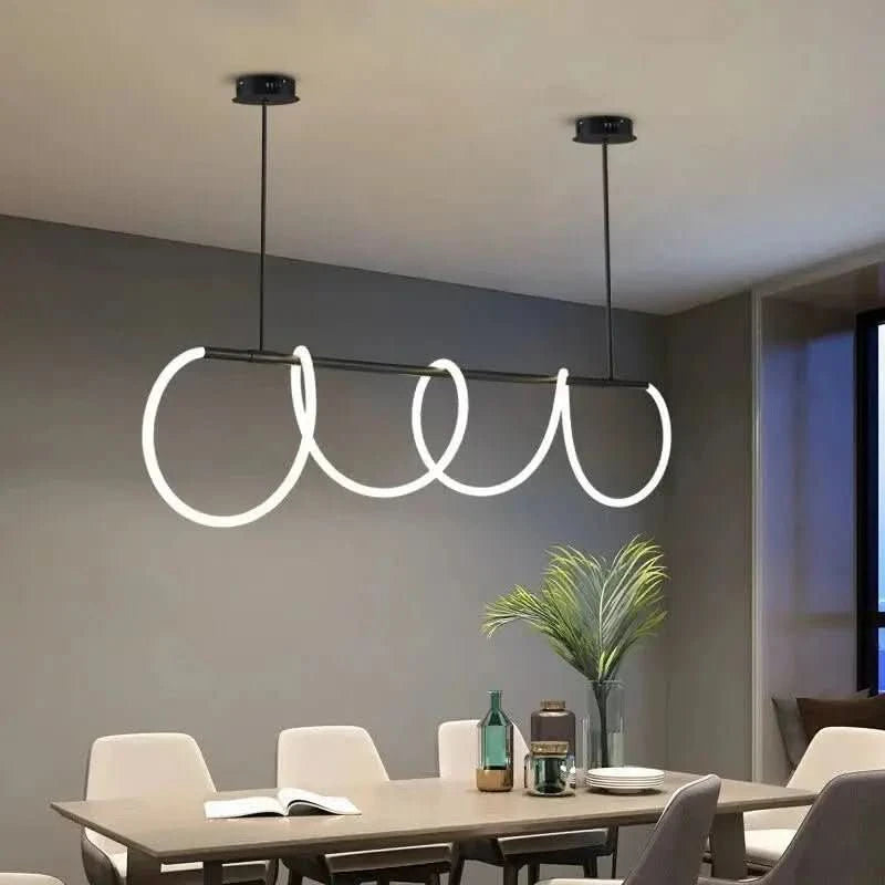 Lustre Pendente Led Moderno Para Sala | Iluminação Elegante e Funcional - Morada Serena