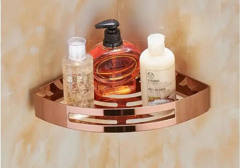 Prateleira de Canto para Banheiro Dourada – Organização e Elegância - Morada Serena