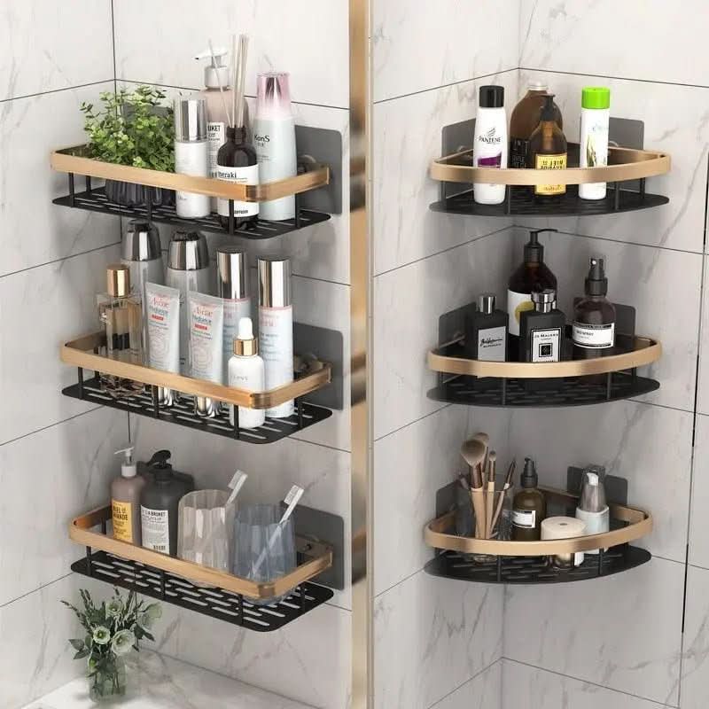 Prateleiras de Canto Banheiro Porta Shampoo em Alumínio – Organização e Praticidade - Morada Serena