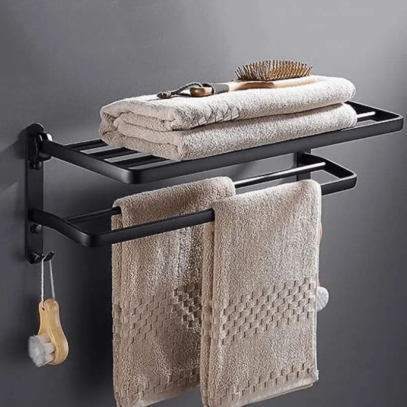Toalheiro Para Banheiro Duplo Preto Matte | Design Moderno e Funcional para Seu Banheiro - Morada Serena